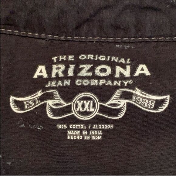 ARIZONA Shirt Men’s XXL Black Western Pearl Snap Pockets 100% Cotton Cowboy. - Picture 7 of 11